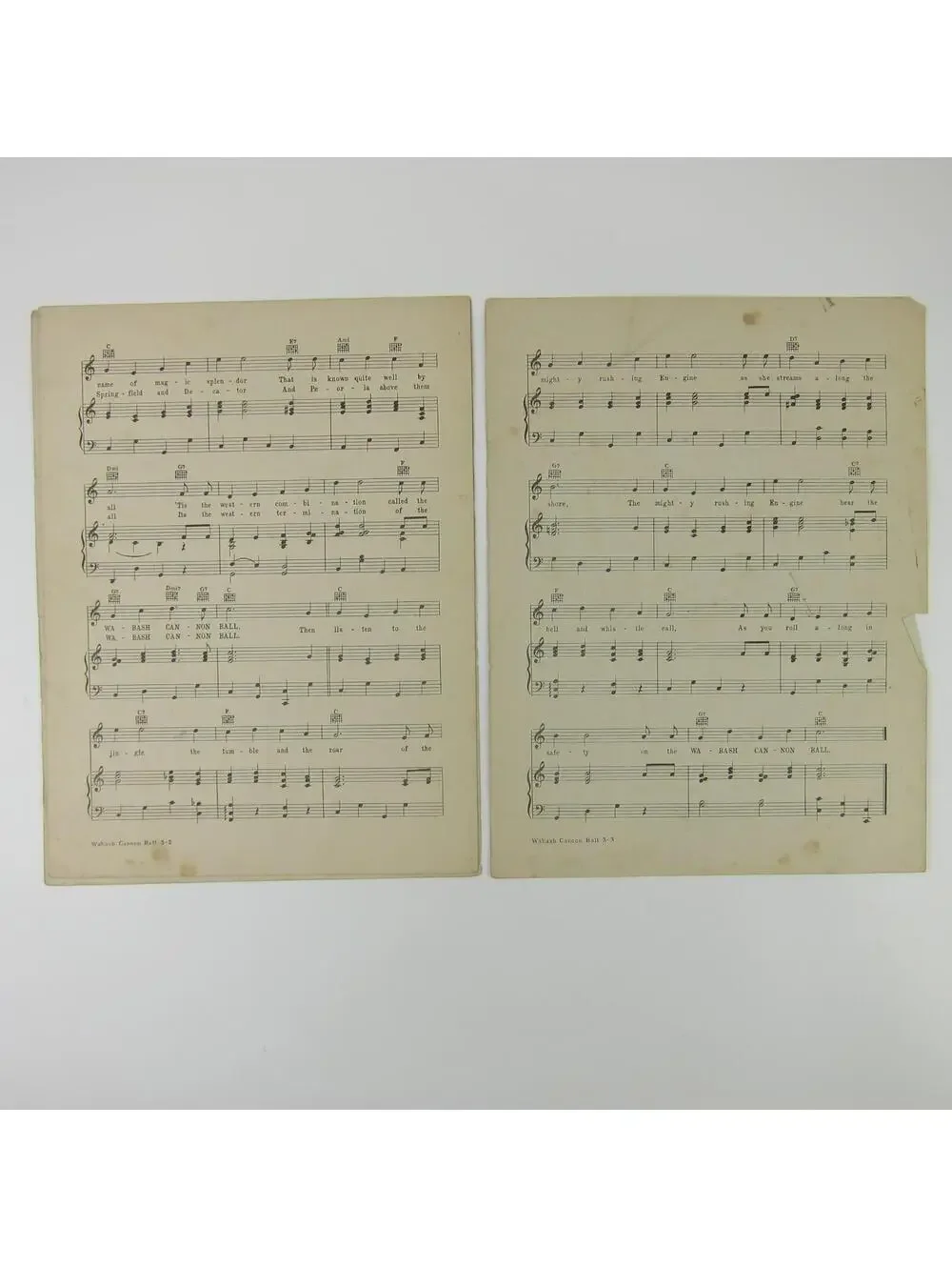 Sheet Music Wabash Cannon Ball Rex Griffin Country Music Guitar Vintage 1939